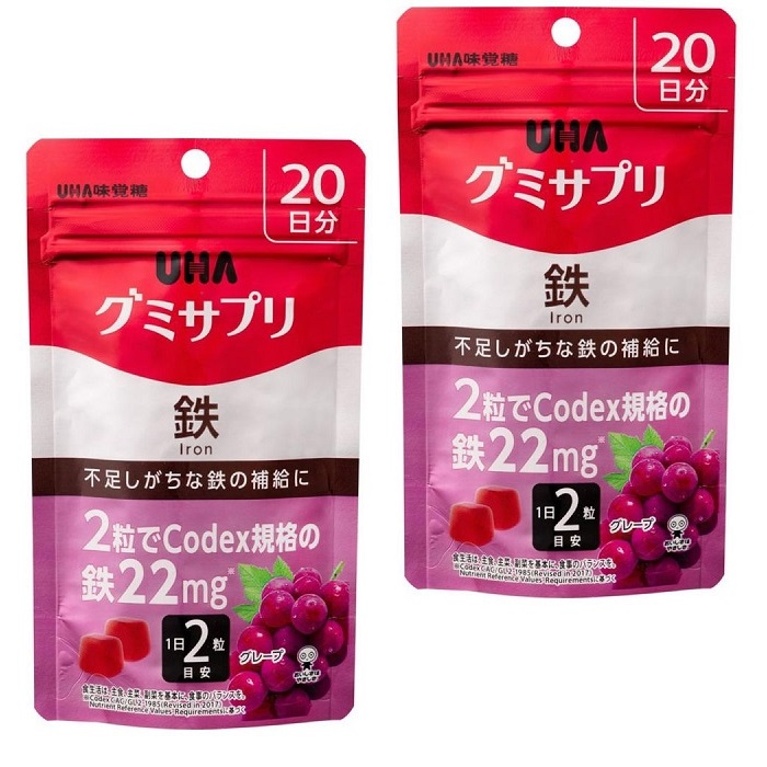UHAグミサプリ 鉄 グレープ味 20日分×2の商品画像