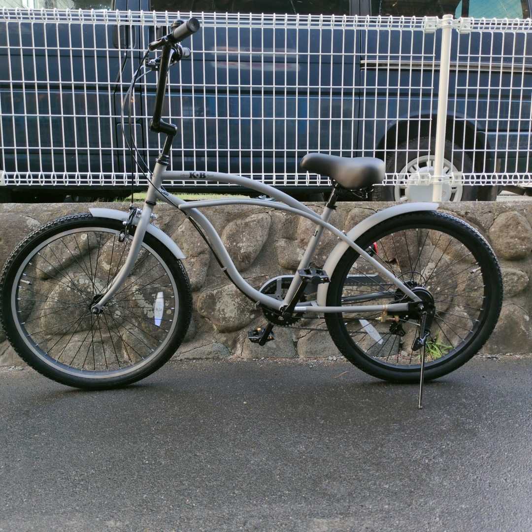  велосипед 24KB-6SPEED коврик серый Rainbow beach cruiser 24 дюймовый модный ходить на работу посещение школы 6 ступени переключение скоростей есть мужской женский Junior 