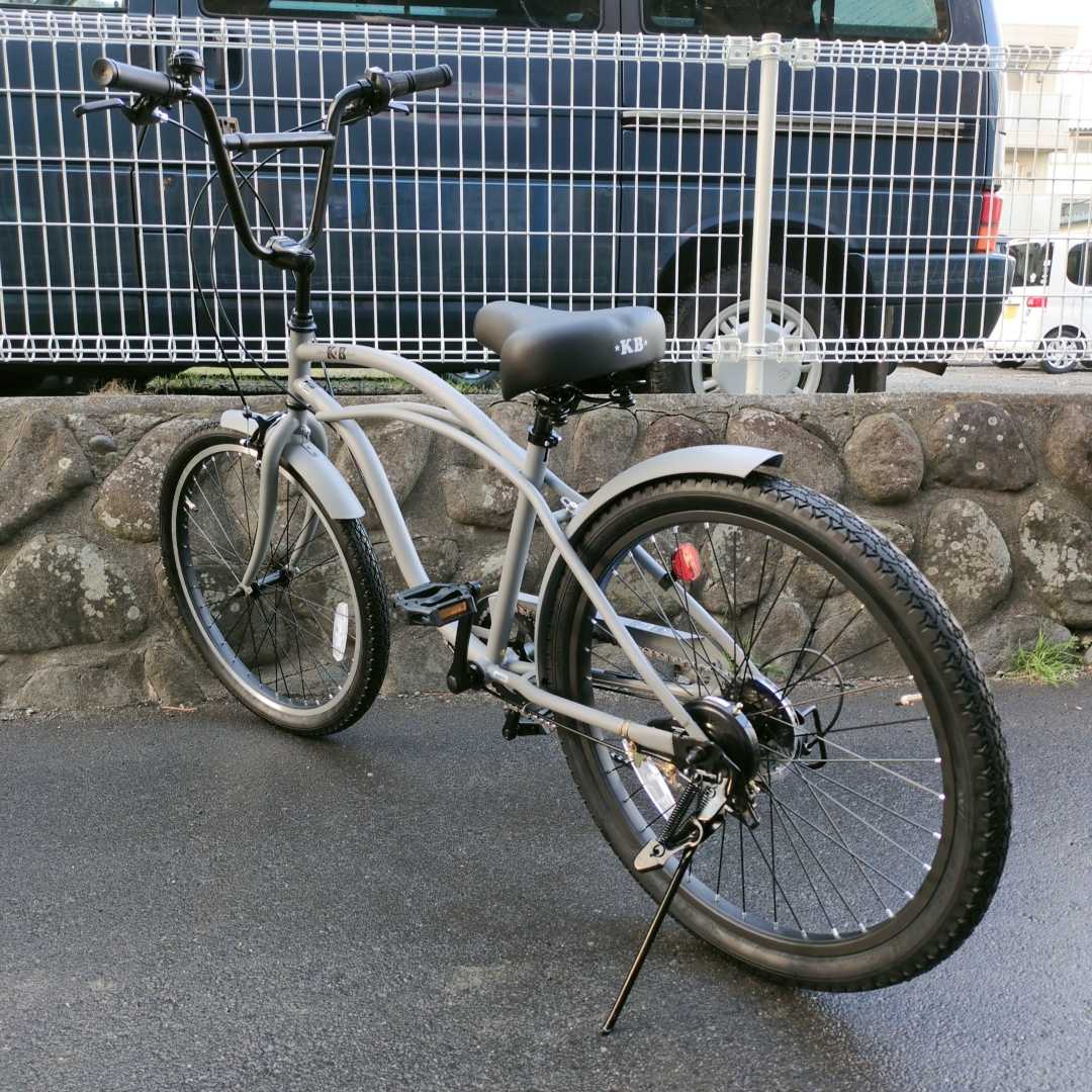  велосипед 24KB-6SPEED коврик серый Rainbow beach cruiser 24 дюймовый модный ходить на работу посещение школы 6 ступени переключение скоростей есть мужской женский Junior 