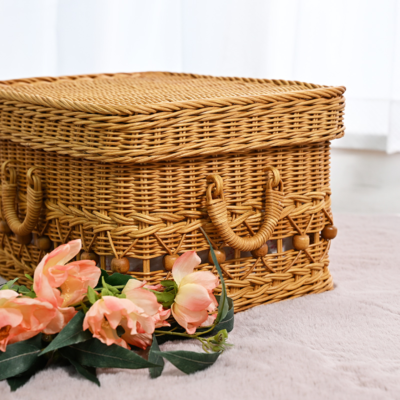  rattan basket cover attaching cane basket lovely storage inside cloth attaching Mother's Day Father's day Respect-for-the-Aged Day Holiday GK808HN