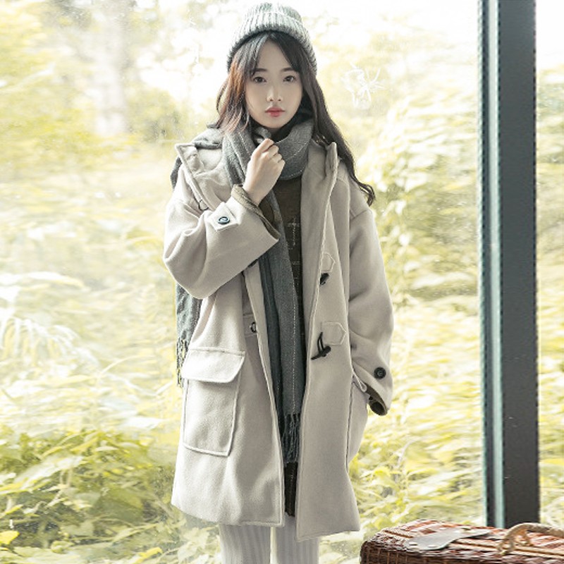 シルバー/レッド VAN JAC【L】ダッフルコート ロングコート 大人可愛い