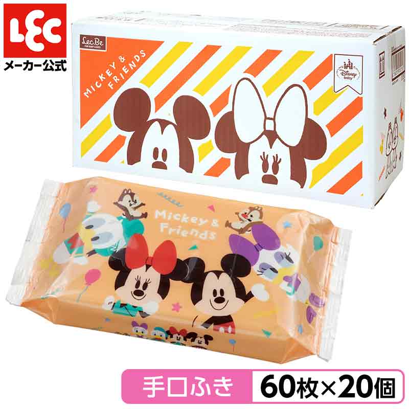  hand ... wet wipe Disney Mickey &f lens 60 sheets ×20 piece water 99% made in Japan case lec hand ... baby rek gift 
