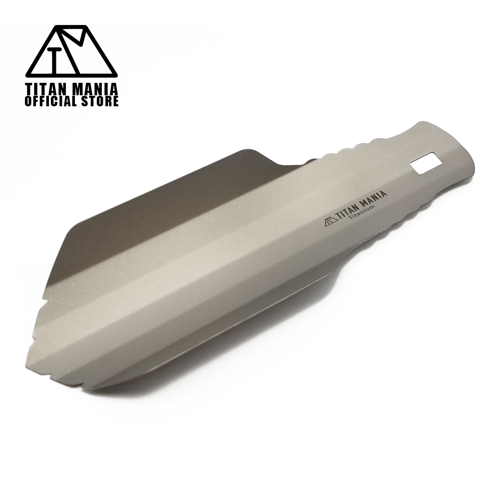 TITAN MANIA titanium mania spade wide width titanium made light weight strong small size mobile shovel hand spade trowel outdoor convenience disaster prevention storage sack attaching camp supplies 