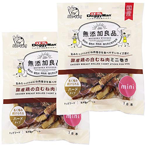 ドギーマン 無添加良品 国産鶏の白むね肉ミニ巻き 18本×2個