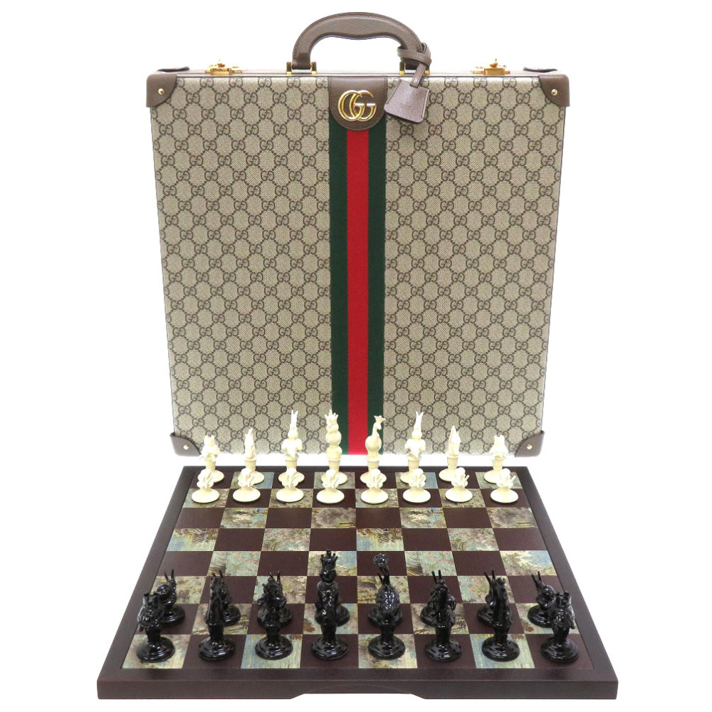  как новый Gucci шахматы панель 670276 GGs шкив m бежевый игра настольная игра 0019 GUCCI
