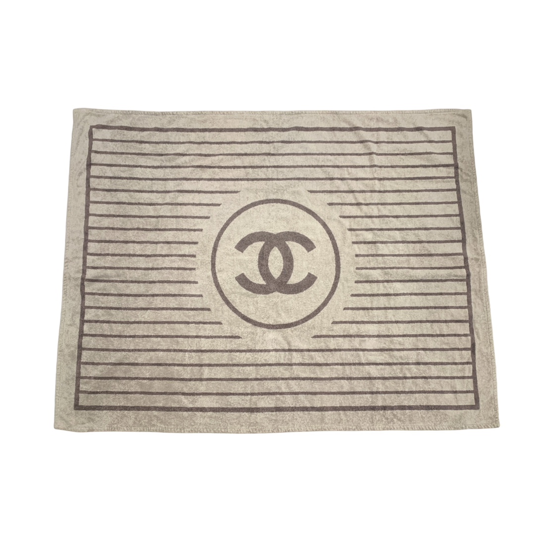  Chanel банное полотенце покрывало здесь Mark окантовка Brown CHANEL