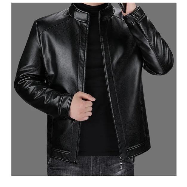  rider's jacket men's Zip five reverse side nappy 2 type leather jacket fake leather single bike jacket adult leather jacket 