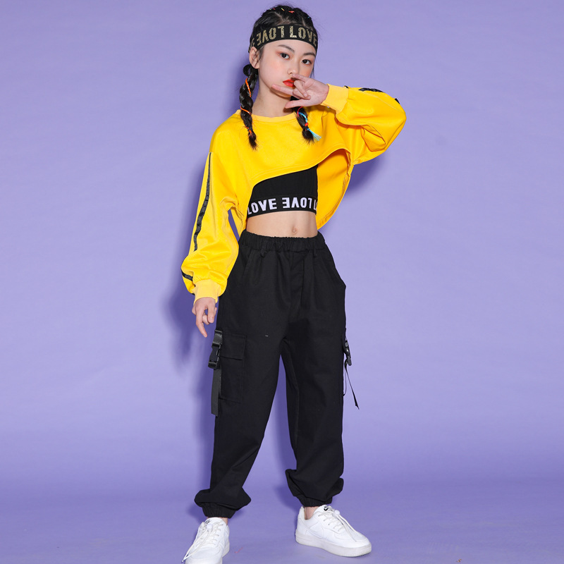  Dance pants hip-hop Kids dance costume cargo pants man girls dance costume Kids K-POP Korea Dance trousers white green 