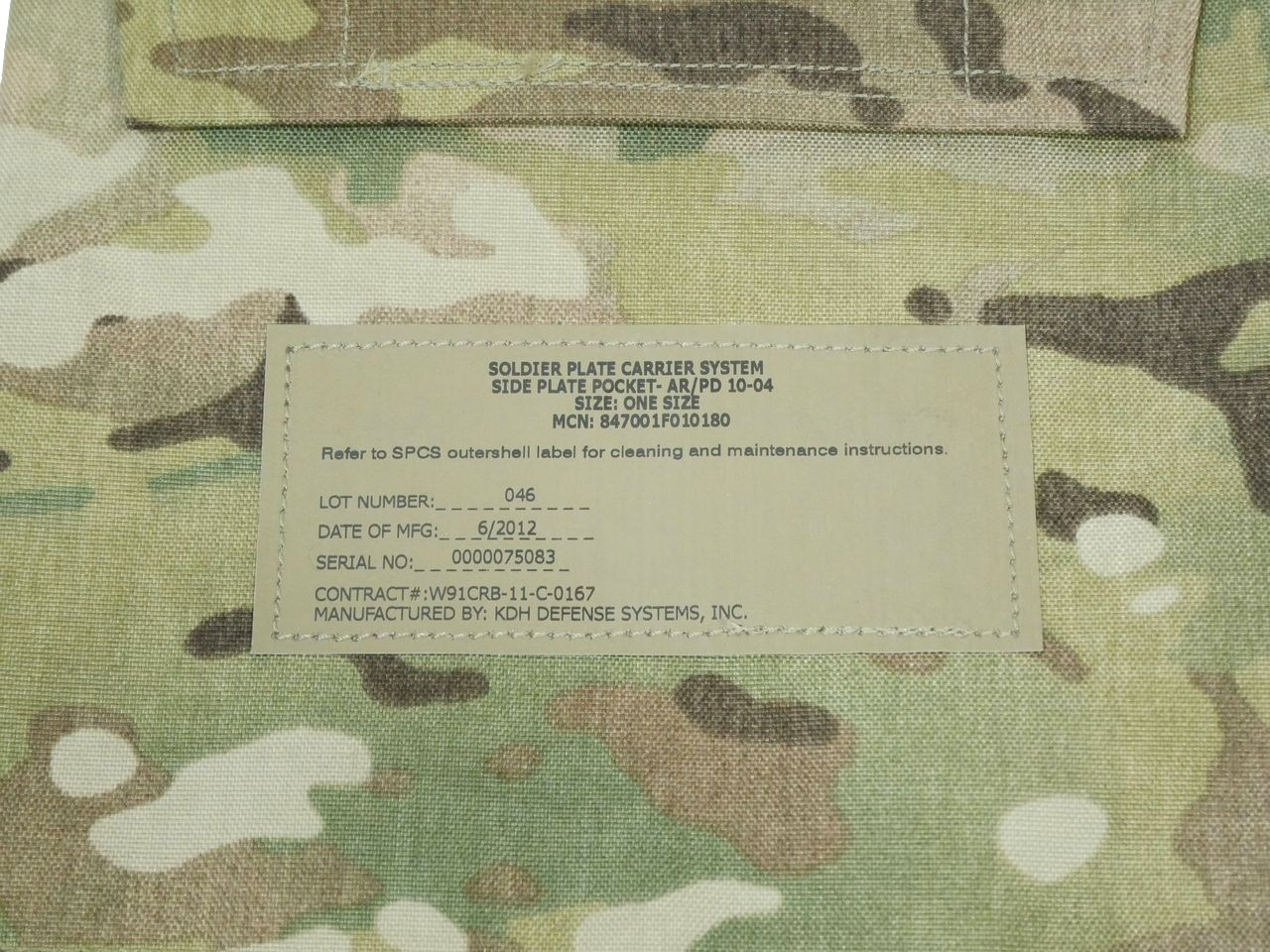  America армия SPCS боковой plate карман мульти- cam новый товар неиспользуемый товар / этикетка загрязнения 