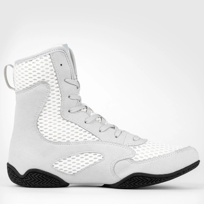 [ size exchange free shipping ]VENUMvenm boxing boxing shoes CONTENDER white × gray mid cut benmvenambenambenom