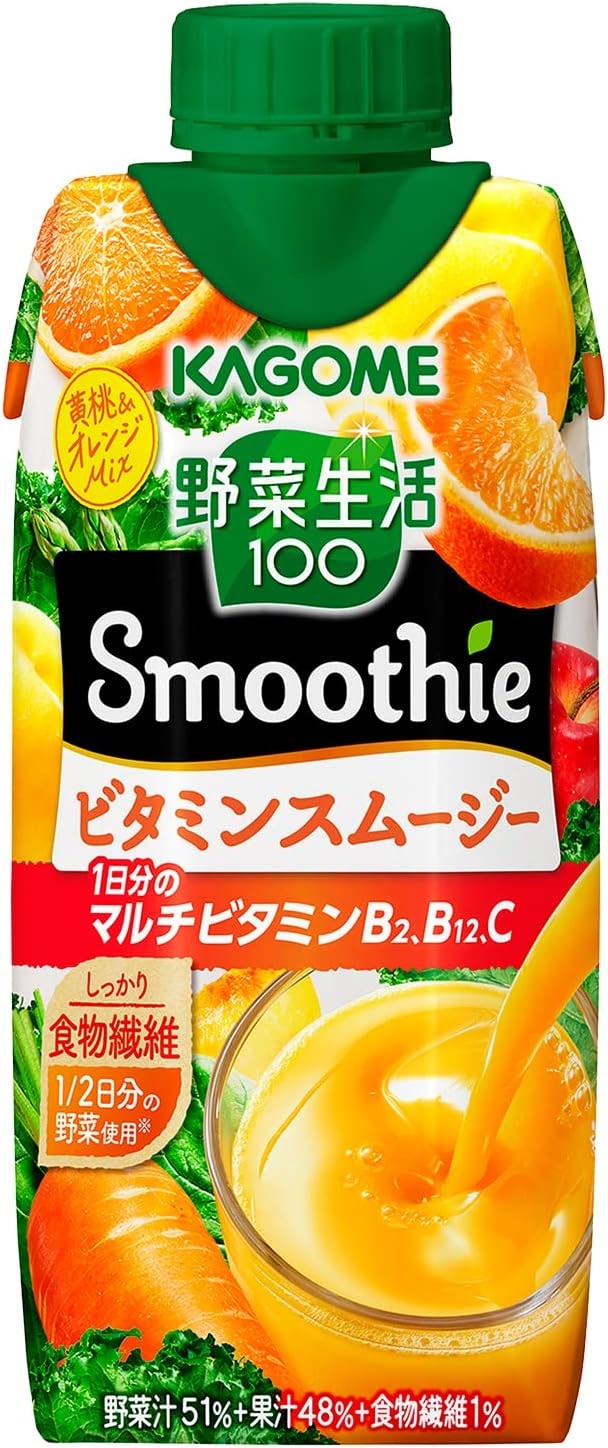 KAGOME KAGOME 野菜生活100 Smoothie ビタミンスムージー 330ml プリズマ容器 × 12本 野菜生活100 スムージーの商品画像