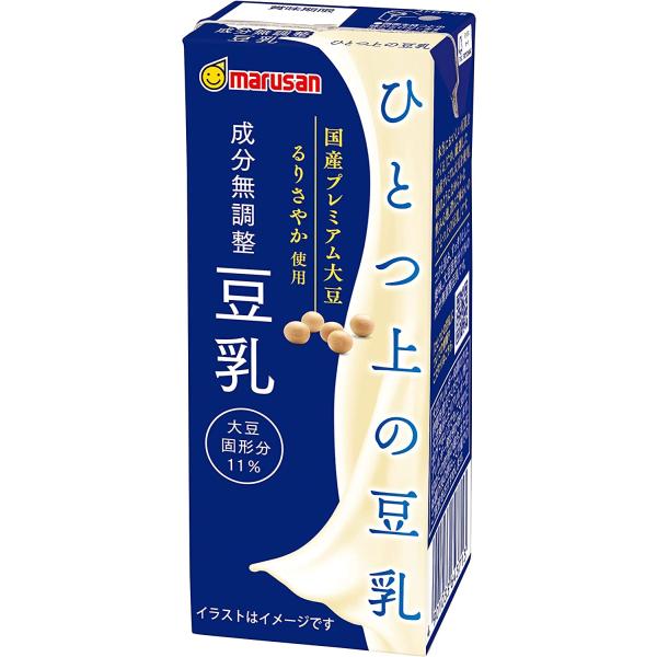 marusan ソイプレミアム ひとつ上の豆乳 成分無調整豆乳 200ml 紙パック × 96本の商品画像