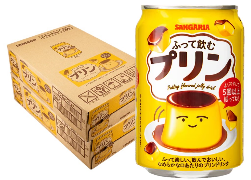 サンガリア SANGARIA ふって飲むプリン 275g 缶 × 24本 乳飲料、乳酸菌