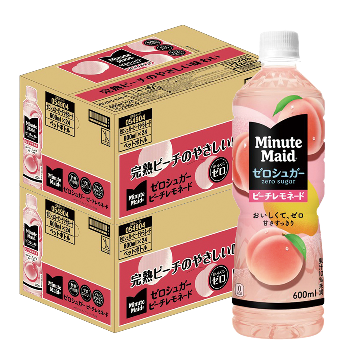 ミニッツメイド ゼロシュガー ピーチレモネード ペットボトル 600ml×48の商品画像