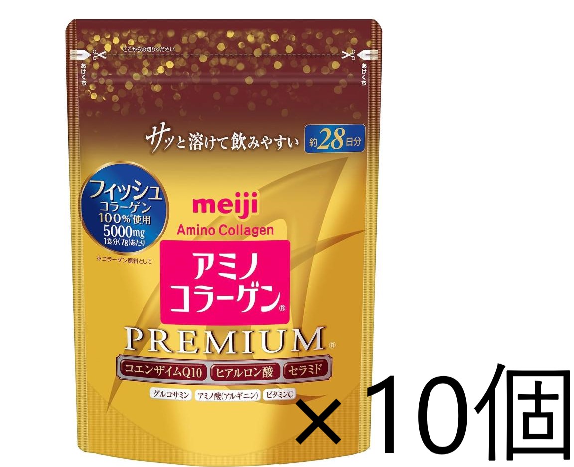 14袋　明治　アミノコラーゲン　プレミアム　196g 約28日分 Amazon.co.jp: アミノコラーゲン プレミアム（約28日分／196g×2袋