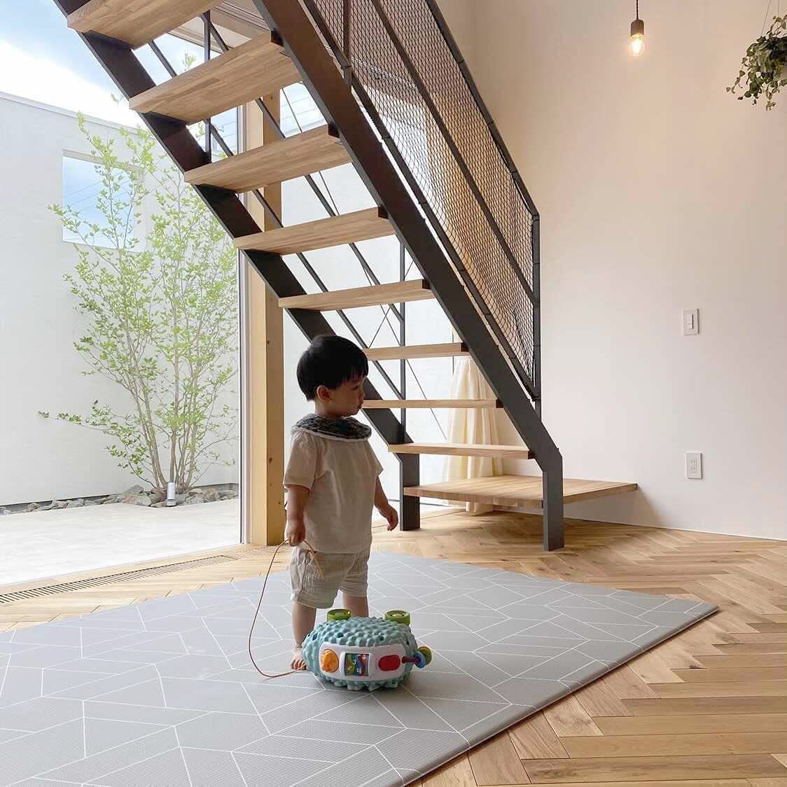 LITTLE BOT BABY PLAYMAT baby игровой коврик (Zen line + Triangle) Ofie mat