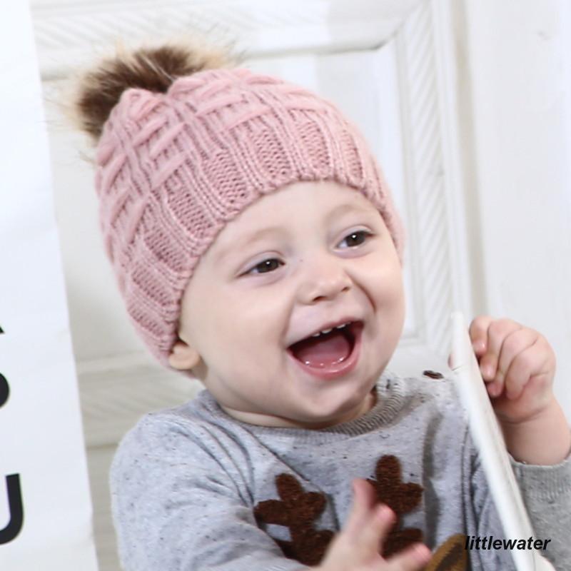  для малышей вязаная шапка Kids для вязаная шапка шляпа унисекс товары для малышей младенец Kids сопутствующие товары девочка мужчина модные аксессуары бонбон искусственный мех 