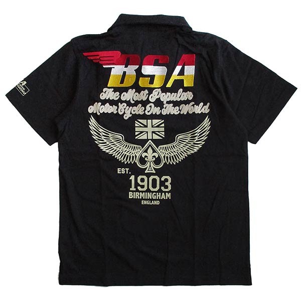 黒ポロシャツ刺繍ロゴ付き（S相当） THRASHER スラッシャー 刺繍ロゴ ポロシャツ 黒x金ゴールド
