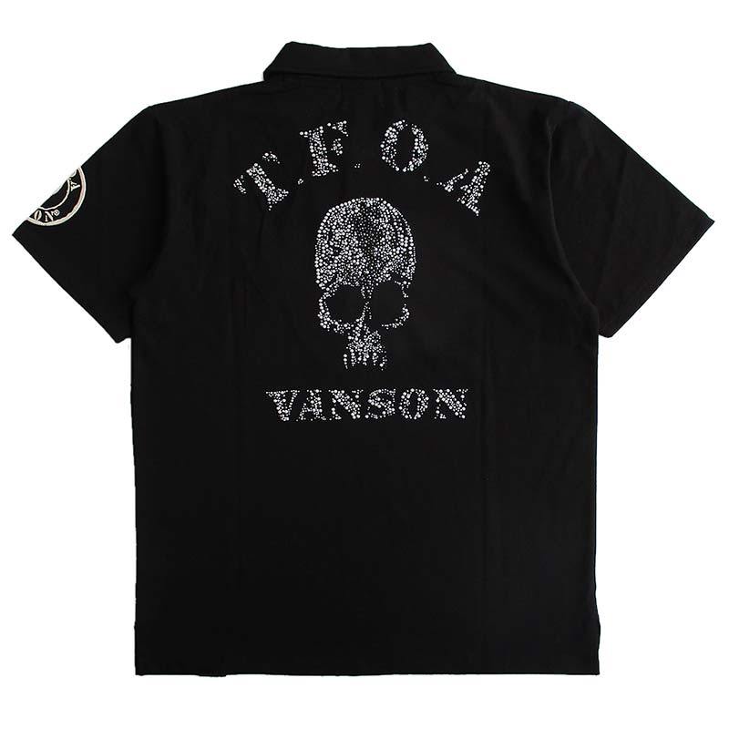 vanson×「クローズ」「WORST」半袖ポロシャツ Mサイズ 高橋ヒロシ VANSON バンソン ポロシャツ メンズ 半袖 クローズ WORST コラボ