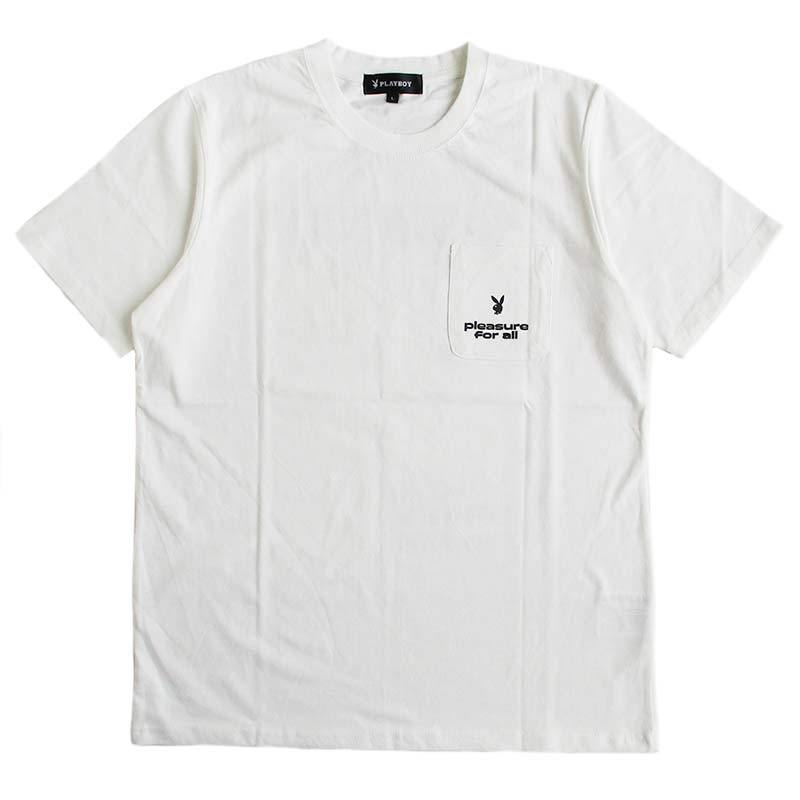 PLAYBOY プレイボーイ 切替Tシャツ 黒白 PLAYBOY PLAY BOY プレイボーイ Tシャツ ポケット/刺繍 メンズ