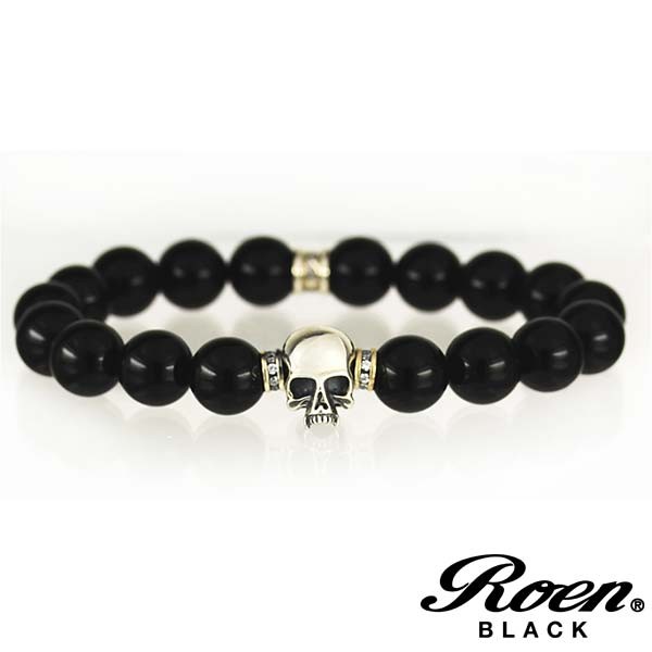 Roen Black ロエンブラック ブレスレット オニキス 天然石 スカル メンズアクセサリー Ro 1 Ll Factory 通販 Yahoo ショッピング