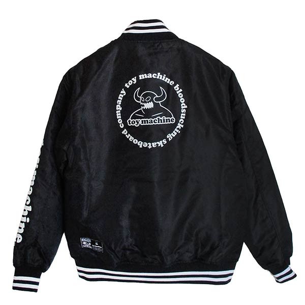 TOY MACHINE スタジャン 黒　M TOY MACHINE (トイマシーン) Hirotton monster bomber jacket