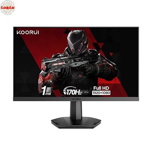 KOORUI 24.5インチ VA 170Hz ゲーミングモニター 170Hz 1ms フルHD VAパネル FreeSync対応 傾き調節 HDMI X2 DisplayPort VESA