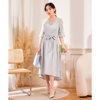  dress plus DRESS+ party dress formal One-piece formal dress ( gray )