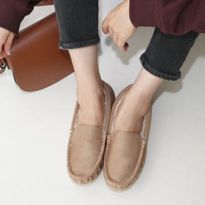  fins Fin fake fur moccasin [ low repulsion sponge entering ] ( beige )