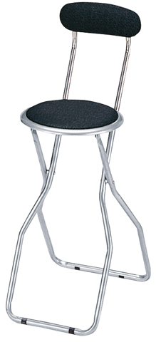 折りたたみカウンターチェア W355×D450×H880×SH615mm KC-355T ブラック色の商品画像