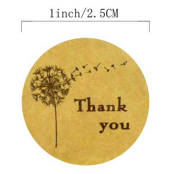 紙 サンキュー ラッピング アンティーク 風 ラベル クラフト テープ シール サンキューシール 500枚 ロール Thank you シール おしゃれ ナチュラル