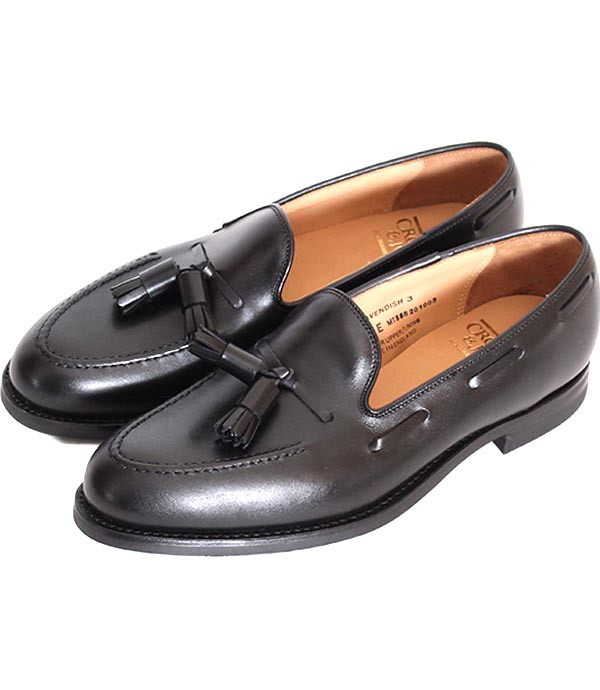CROCKETT&amp;JONES Crockett & Jones CAVENDISH3/kya Ben тарелка 3 черный кисточка Loafer машина f кожа 