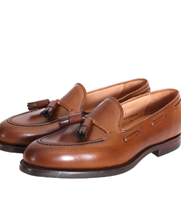 CROCKETT&amp;JONES Crockett & Jones CAVENDISH3/kya Ben тарелка 3 темно-коричневый кисточка Loafer машина f кожа 
