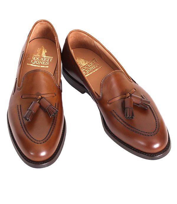 CROCKETT&amp;JONES Crockett & Jones CAVENDISH3/kya Ben тарелка 3 темно-коричневый кисточка Loafer машина f кожа 