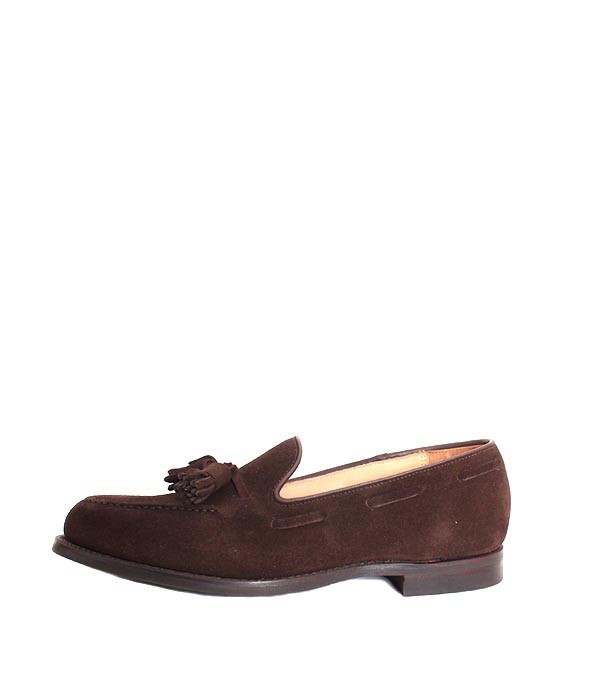CROCKETT&amp;JONES Crockett & Jones CAVENDISH3/kya Ben тарелка 3 темно-коричневый кисточка Loafer замша кожа 