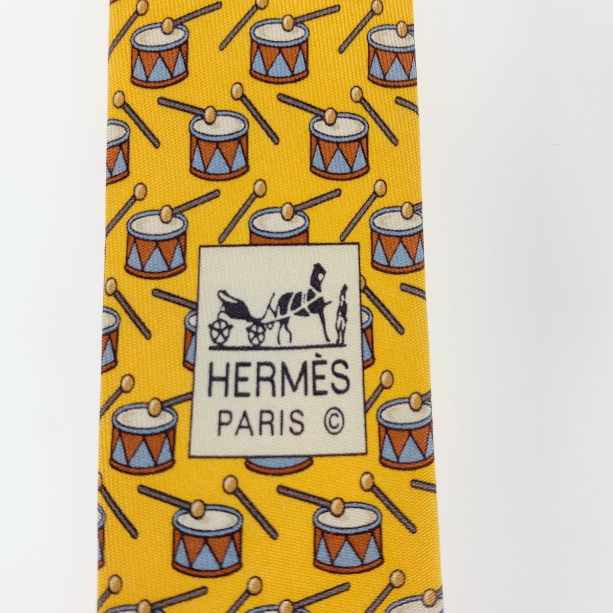 HERMES Hermes futoshi тамбурин без тарелочек шелк ..10cm галстук мужской 304652