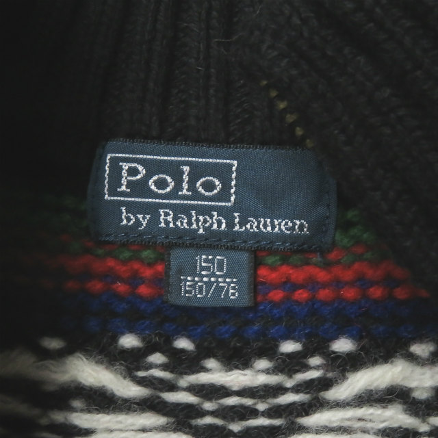  Polo bai Ralph Lauren Polo by Ralph Lauren nordic половина Zip вязаный 150 черный свитер с высоким воротником ta-toru tops Kids 