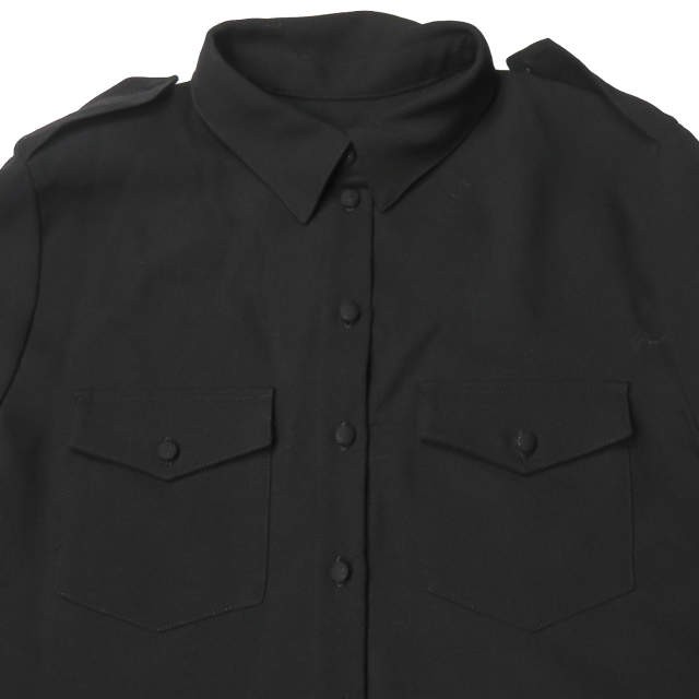  mezzo n лисица MAISON KITSUNE шерсть Safari рубашка все в одном FW14-MK-101-JS 38 черный Jump костюм длинный рукав детский комбинезон шорты 