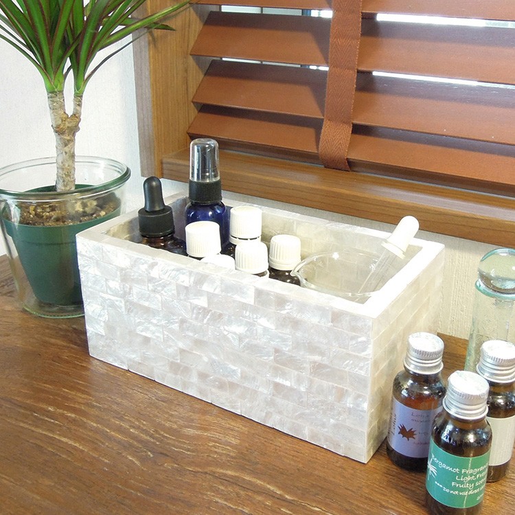  ящик для косметики модный kapis ракушка натуральный . cosme box бардачок место хранения Asian смешанные товары шероховатость resort интерьер 