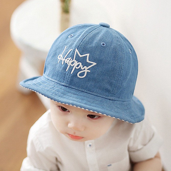  младенец baby Kids для шляпа baketo шляпа шляпы для сафари Denim с козырьком . шляпа от солнца вышивка симпатичный девочка мужчина голубой ультрафиолетовые лучи UV cut 