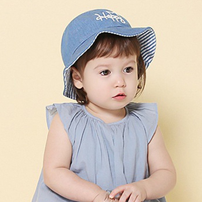 младенец baby Kids для шляпа baketo шляпа шляпы для сафари Denim с козырьком . шляпа от солнца вышивка симпатичный девочка мужчина голубой ультрафиолетовые лучи UV cut 
