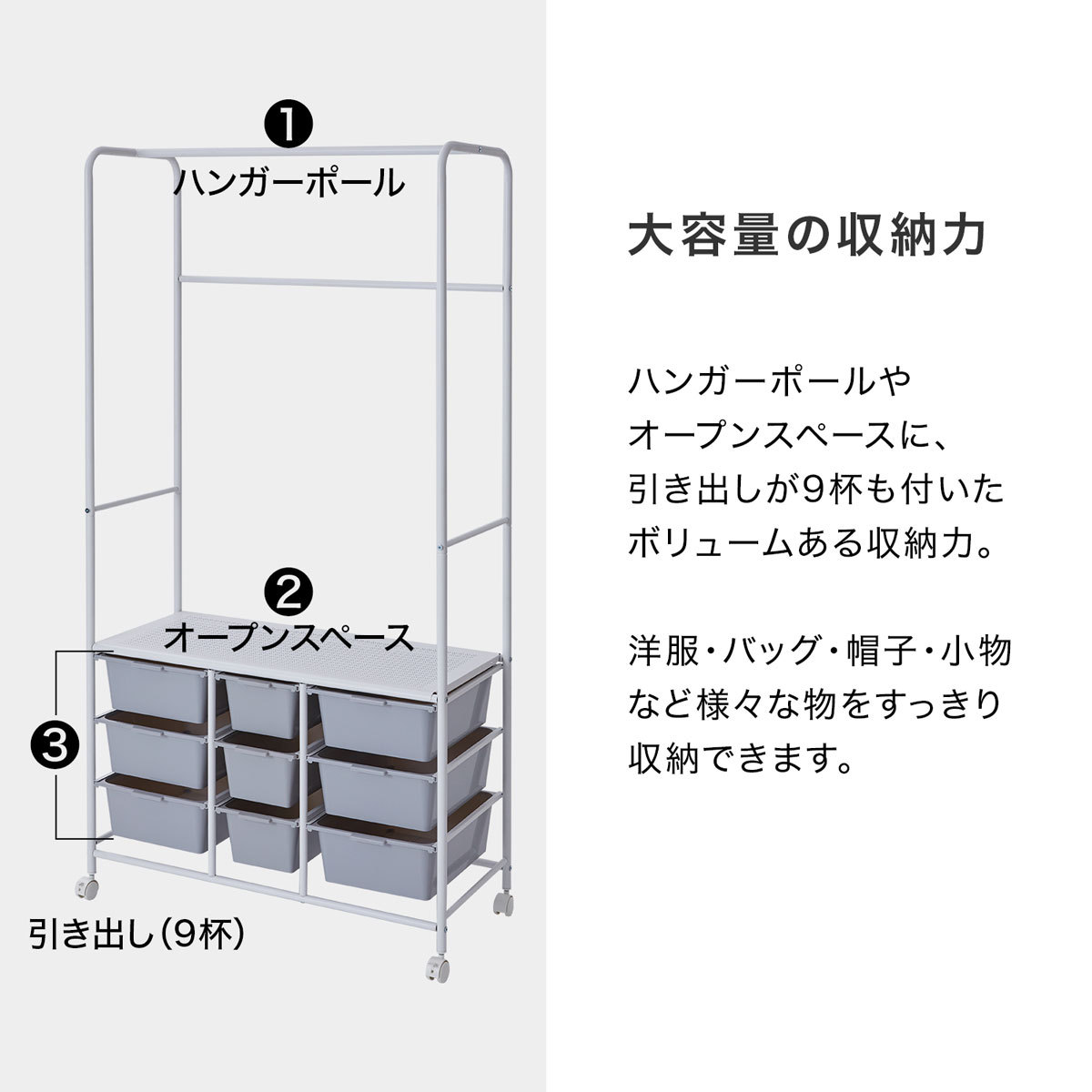  hanger rack knapsack rack caster storage rack drawer knapsack storage stylish slim child Kids toy child part shop pipe low yaLOWYA