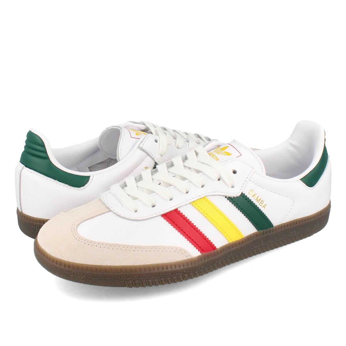 adidas SAMBA OG "RASTA WHITE" IH3118 （クラウドホワイト/イエロー/カレッジグリーン） adidas Originals SAMBA メンズスニーカーの商品画像