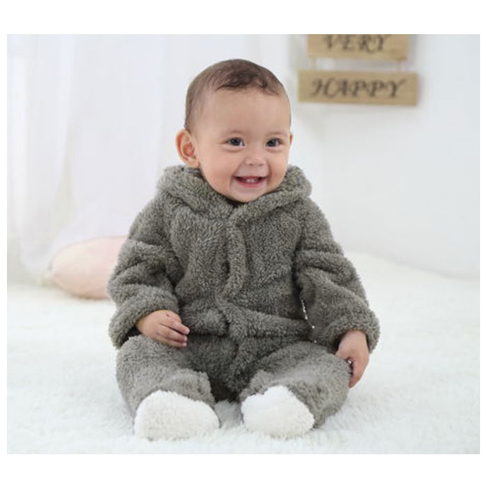 * Brown * 6-9M baby костюм мульт-героя почтовый заказ комбинезон пижама зимний костюм пара есть младенец fwafwa нежный .... боа осень-зима свободный 