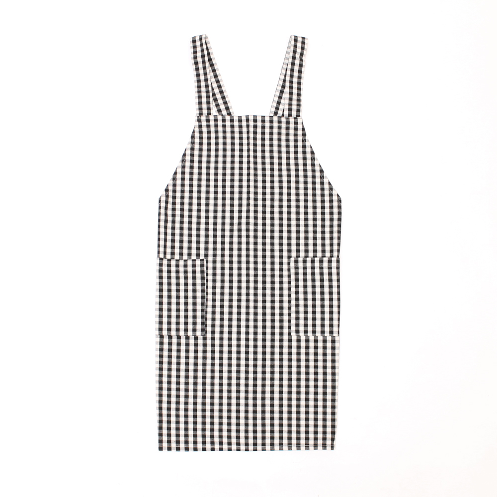 ☆ギンガムチェック/BK☆バッククロスエプロン バッククロス エプロン バッククロスエプロン 前掛け 前掛 柔らかい やわらかい コットン