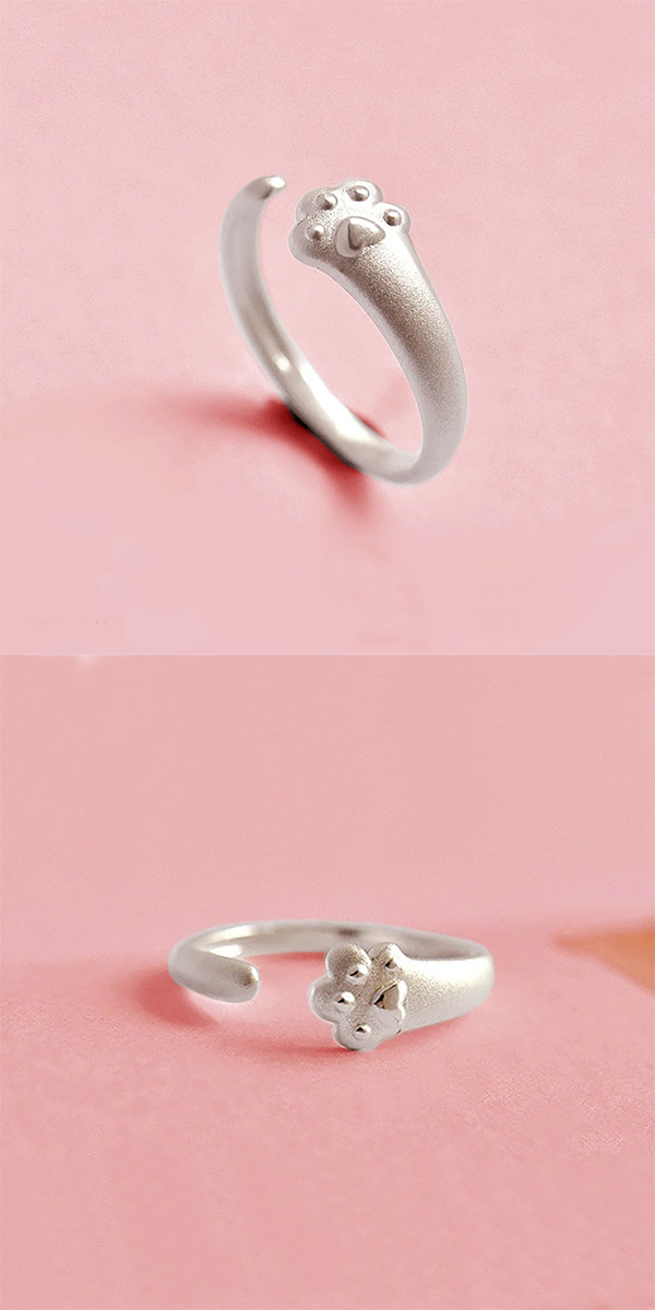 Silver925 кошка кольцо кольцо кошка кошка лапа оригинальный серебряный серебряный аксессуары ювелирные изделия серебряный домашнее животное 