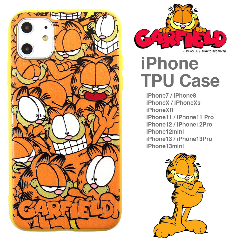  Garfield iPhone кейс общий рисунок iPhone14 iPhone13 iPhone12 iPhone11 iPhoneXR iPhoneXs iPhoneSE TPU покрытие Garfield герой iPhone кейс 