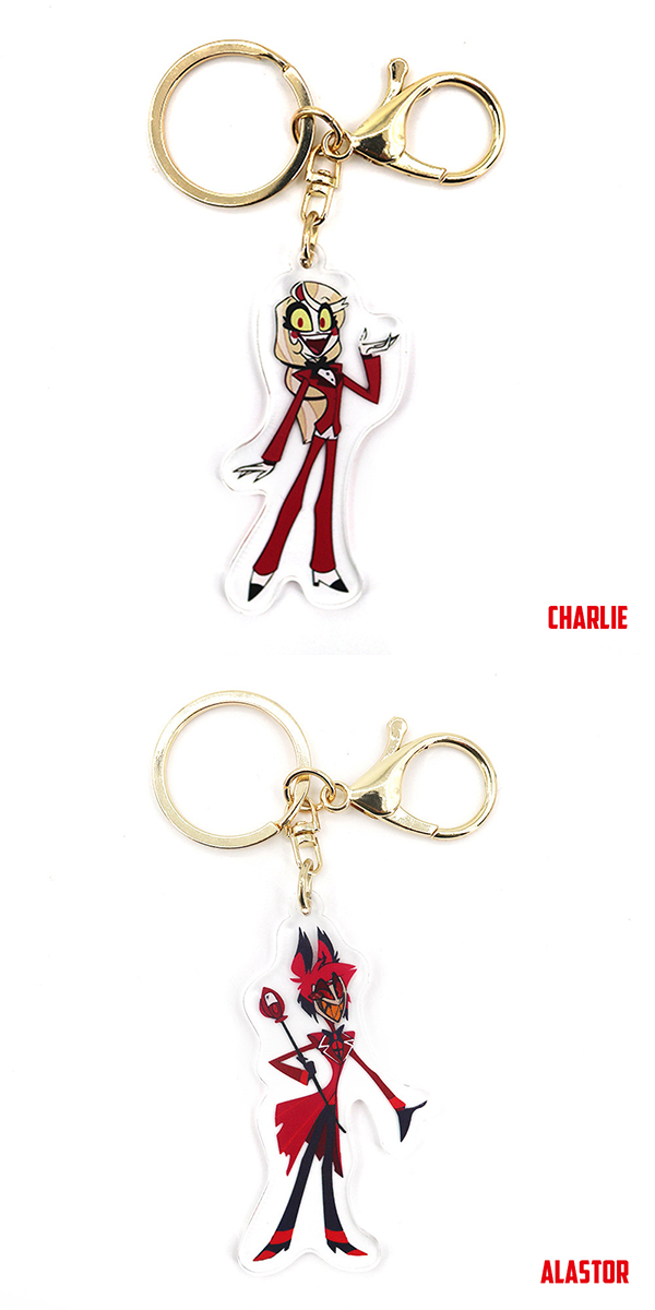  is z bin hotel . welcome! acrylic fiber key holder key ring Hazbin Hotel hell va Boss anime character goods 