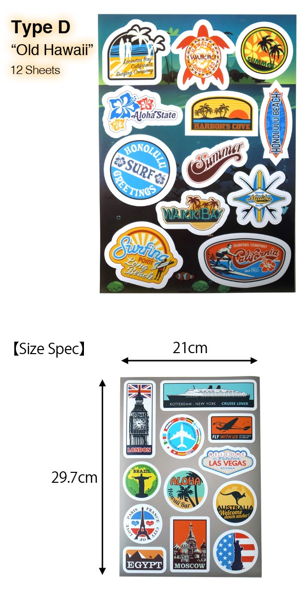  путешествие за границу набор наклеек PVC водонепроницаемый все 6 вид наклейка summer серфинг чемодан ноутбук 