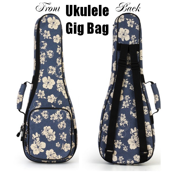  ukulele case gig bag 21 -inch blue group ukulele case soft case ukulele bag Hawaii hibiscus rucksack type handbag 